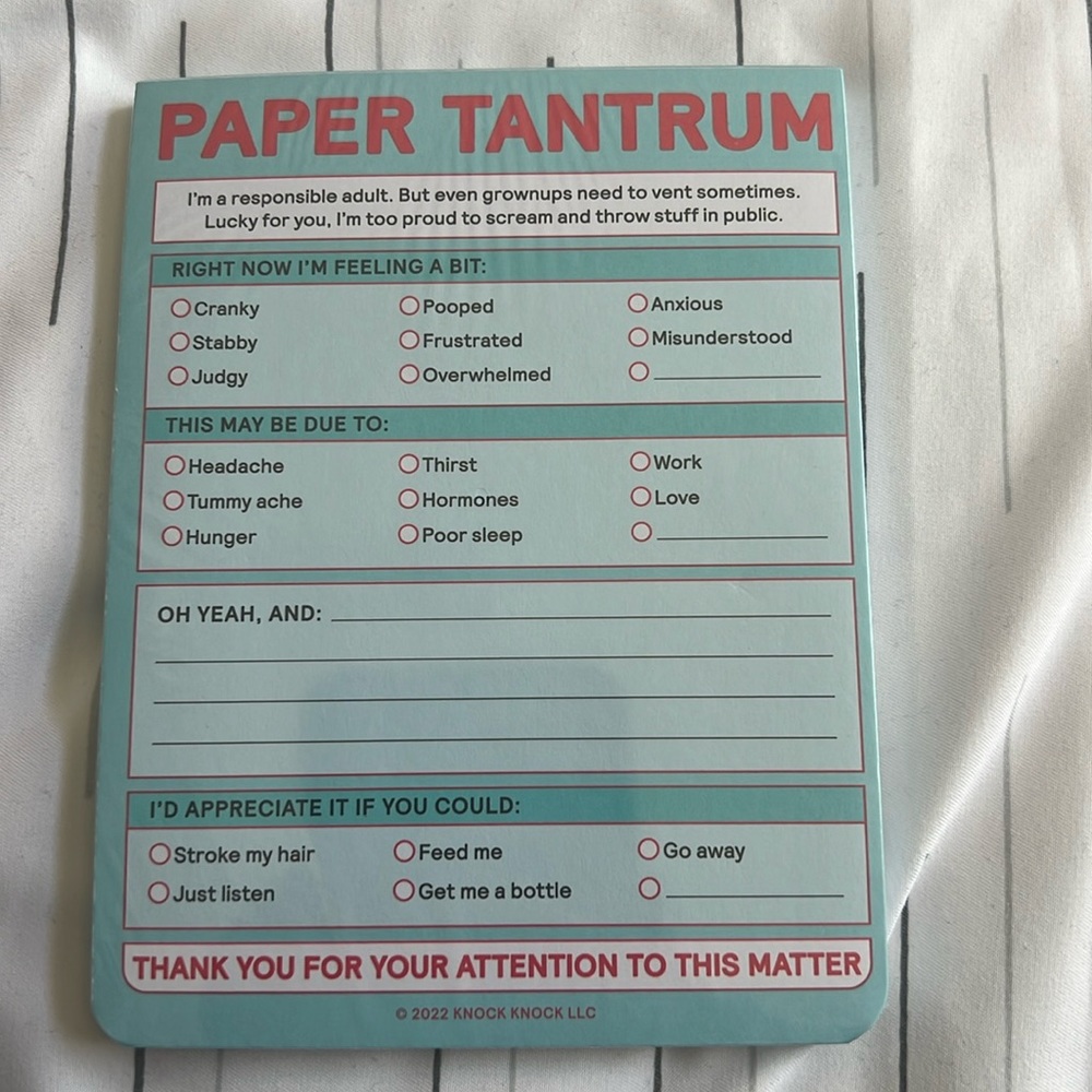 Nifty notes paper tantrum brand new sealed